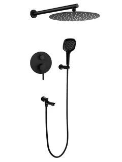 Душевой комплект Filarete Roun FL1026BL чёрный матовый