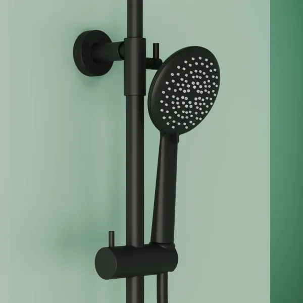 Душевая стойка Sancos Game SC3002MB с термостатом чёрный матовый