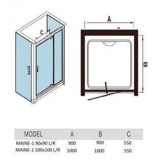 Душевая кабина WeltWasser WW  MAINE-1 90х90 R 10000001067