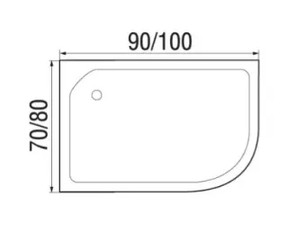 Душевой поддон WEMOR 100/80/24 R 1000*800*240 мм 10000001114 асимметричный