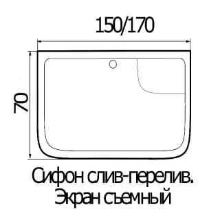 Акриловая ванна WEMOR 150/70/55 S 1500*700*550 мм 10000001805 прямоугольная