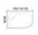 Душевой поддон WEMOR 110/80/44 L 1100*800*440 мм 10000002202 асимметричный