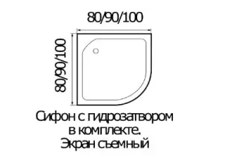 Душевой поддон WEMOR  80/15 C 800*800*150 мм 10000002920 полукруглый