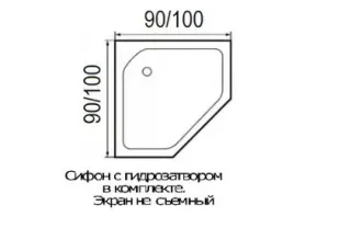 Душевой поддон WEMOR 100/14 P 1000*1000*140 мм 10000003090 пятиугольный