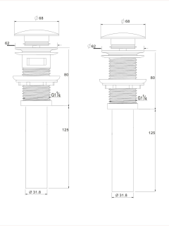 Донный клапан WeltWasser для раковины PP GL-WT 10000003677 белый глянцевый