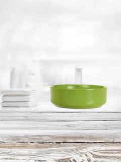 Раковина Weltwasser накладная матовая "зеленое стекло" 355х355х120 WW ELBACH 3134 MGG 10000004517