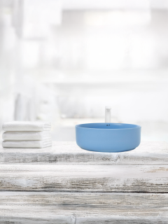 Раковина Weltwasser накладная матовая голубая 355х355х120 WW ELBACH 3134 MBL 10000004518