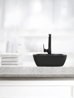 Раковина Weltwasser накладная матовая черная 370х370х115 WW ELBACH 2184 MB 10000004527