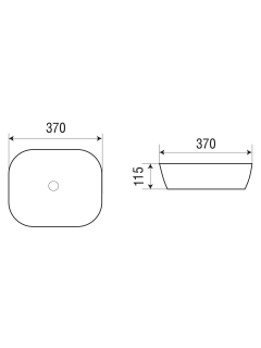 Раковина Weltwasser накладная матовая черная 370х370х115 WW ELBACH 2184 MB 10000004527