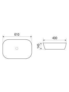 Раковина Weltwasser накладная матовая черная 610х400х145 WW ELBACH 2143P MB 10000004529