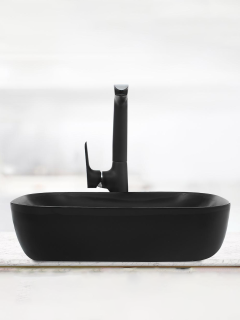 Раковина Weltwasser накладная матовая черная 610х400х145 WW ELBACH 2143P MB 10000004529