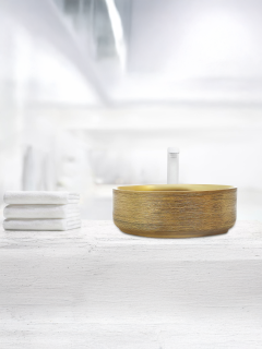 Раковина Weltwasser накладная золотистая 355х355х120 WW ELBACH 3134 LSG 10000004539