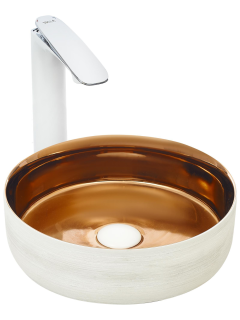 Раковина Weltwasser накладная белая золотистая 355х355х120 WW ELBACH 3134 LSWG 10000004540