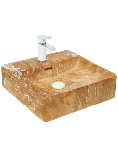 Раковина Weltwasser накладная мрамор коричневый с белым 420х420х120 WW ELBACH 2177 M846 10000004544