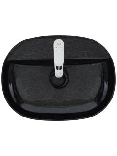 Раковина Weltwasser накладная мрамор черная с золотом 505х385х120 WW ELBACH 2202 K509 10000004548