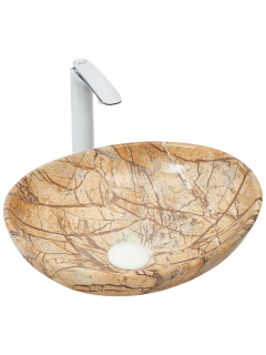 Раковина Weltwasser накладная мрамор бежевая с коричневым 410х335х145 WW ELBACH 3078 M818 10000004552