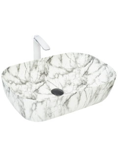 Раковина Weltwasser накладная мрамор белая с серым 610х400х145 WW ELBACH 2143P M805 10000004554