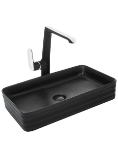 Раковина Weltwasser накладная матовая черная 675х380х120 WW ELBACH 2250 MB 10000004557