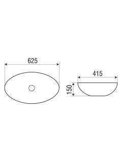 Раковина Weltwasser накладная 625х415х150 WW ELBACH 3077 10000004564 белый