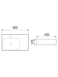 Раковина Weltwasser накладная 605х430х125 WW ELBACH 2223 L 10000004573 белый