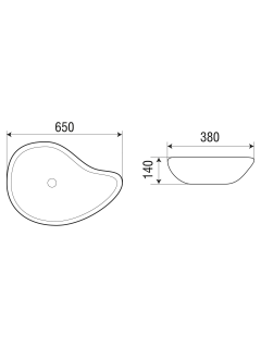 Раковина Weltwasser накладная 650х380х140 WW ELBACH 1090 10000004578 белый