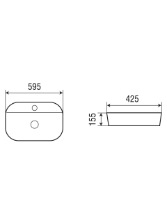 Раковина Weltwasser накладная 595х425х155 WW ELBACH 2236 10000004579 белый