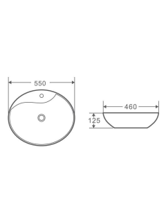 Раковина Weltwasser накладная 550х460х125 WW ELBACH 1147 10000004583 белый