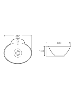 Раковина Weltwasser накладная 590х480х190 WW ELBACH 3072 10000004584 белый