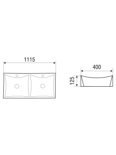 Раковина Weltwasser накладная 1115х400х125 WW ELBACH 2216 10000004587 белый