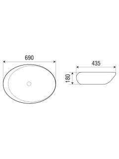 Раковина Weltwasser накладная 690х435х180 WW ELBACH 1094 10000004596 белый