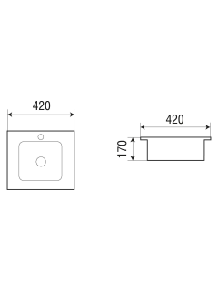 Раковина Weltwasser врезная 420х420х170 WW DEILBACH 6037 10000004607 белый