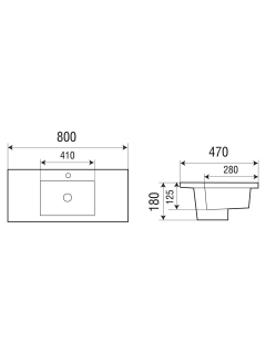 Раковина Weltwasser врезная 800х470х180 WW DEILBACH 7505-80 10000004629 белый