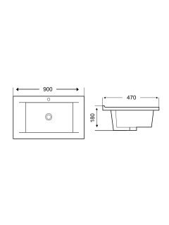 Раковина Weltwasser врезная 900х470х180 WW DEILBACH 7505-90 10000004631 белый