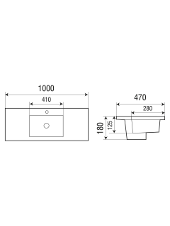 Раковина Weltwasser врезная 1000х470х180 WW DEILBACH 7505-100 10000004633 белый