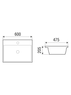 Раковина Weltwasser врезная 600х475х205 WW DEILBACH 7608-60 10000004637 белый