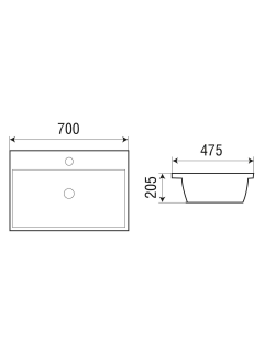 Раковина Weltwasser врезная 700х475х205 WW DEILBACH 7608-70 10000004638 белый