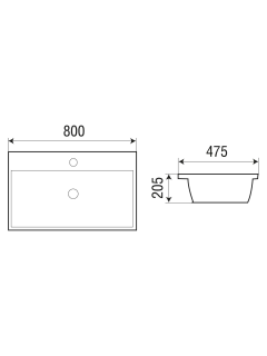 Раковина Weltwasser врезная 800х475х205 WW DEILBACH 7608-80 10000004639 белый