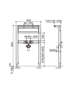 Инсталляция WeltWasser для подвесной раковины 10000005537 WW AMBERG 500 RA