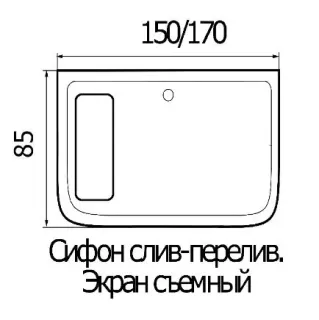 Акриловая ванна WEMOR 150/85/55 S 1500*850*550 мм 10000005547 прямоугольная