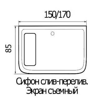 Акриловая ванна WEMOR 170/85/55 S 1700*850*550 мм 10000005548 прямоугольная