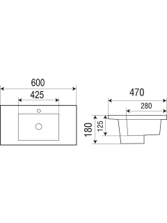 Раковина Weltwasser врезная 600х470х180 WW DEILBACH 7506-60 ML 10000005563 черный матовый