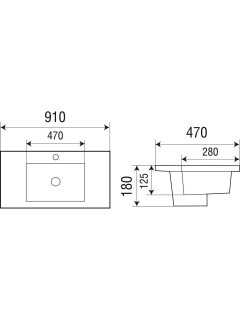 Раковина Weltwasser врезная 910х470х180 WW DEILBACH 7506-90 ML 10000005567 черный матовый