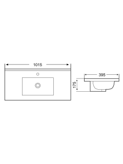 Раковина Weltwasser врезная 1015х395х175 WW DEILBACH 7517-100 M 10000005575 черный матовый