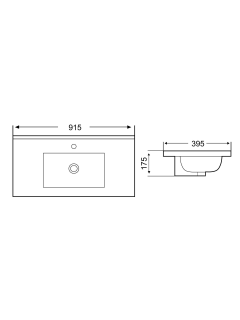 Раковина Weltwasser врезная 915х395х175 WW DEILBACH 7517-90 10000005576 белый