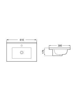Раковина Weltwasser врезная 610х395х175 WW DEILBACH 7517-60 10000005583 белый