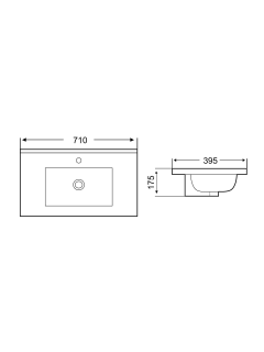 Раковина Weltwasser врезная 710х395х175 WW DEILBACH 7517-70 10000005584 белый