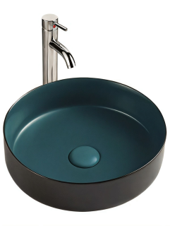 Раковина Weltwasser накладная черная зеленая 355х355х120 WW ELBACH M3134 BBG 10000005599