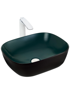 Раковина Weltwasser накладная матовая черно-зеленая 490х395х150 WW ELBACH M2143 BBG 10000005600