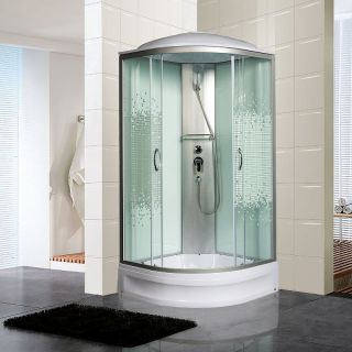 Душевая кабина с поддоном Мономах 100/24 С МЗ 10000005758 100x100 хром стекло прозрачное с рисунком