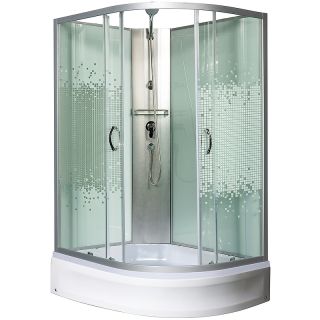 Душевая кабина с поддоном Мономах Б/К 120/80/24 МЗ L 10000005811 120x80 хром стекло прозрачное с рисунком